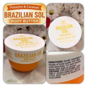 NEW SPA Luxury Brazilian Sol Body Butter Pistachio Caramel scent 6oz (170g) Jar